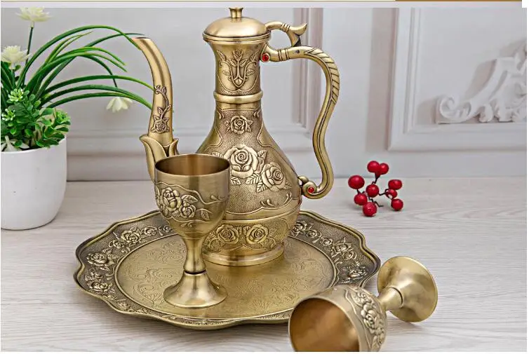 Европейский 6 шт./Партия декоративный металлический винный набор виски decante набор для барменов винный графин самогонный дистиллятор jj085