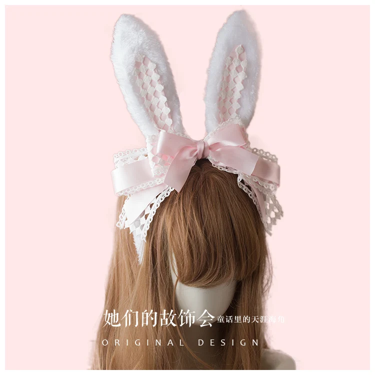 

Princess sweet lolita hairpin Handmade rabbit ears KC multicolored bow knot hairpin original fashion adorable women GSH213