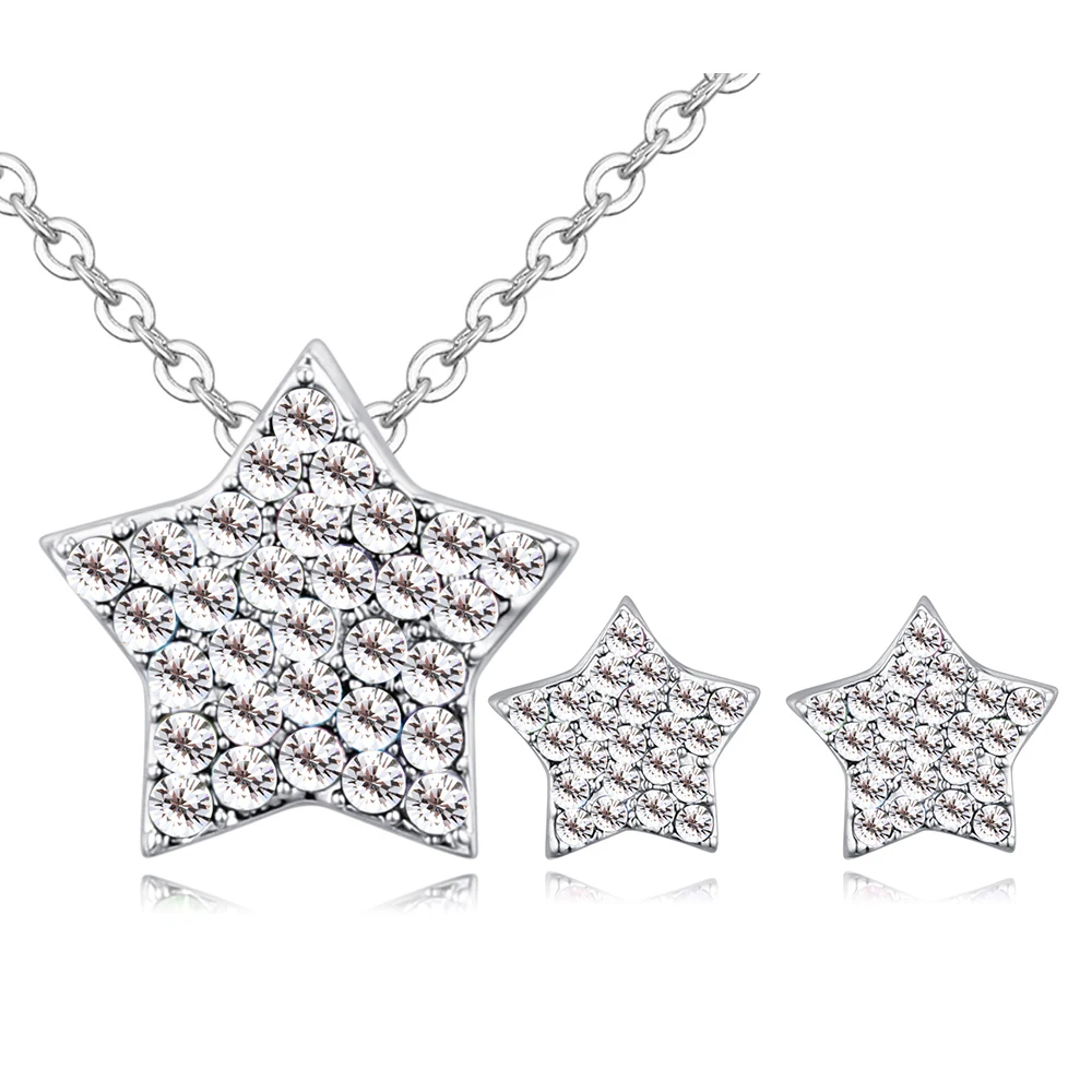 Новинка 2017 года импортированных кристалл Цепочки и ожерелья/Серьги Наборы для