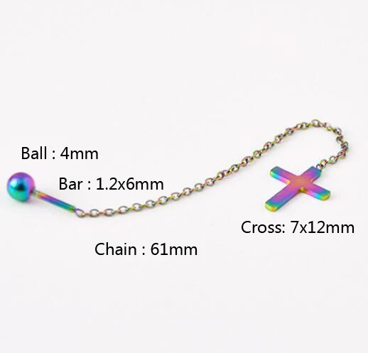 1 шт длинные кисточки цепи крест из нержавеющей стали серьги для мужчин мальчиков