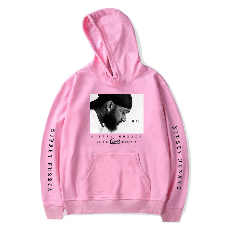Pink NIPSEY HUSSLE, новинка, худи Rap Harajuku, для мальчиков/девочек, толстовки, теплые, популярные, для мужчин/женщин, хлопковые толстовки, весна-осень, хип-хоп, уличная одежда - Цвет: Pink