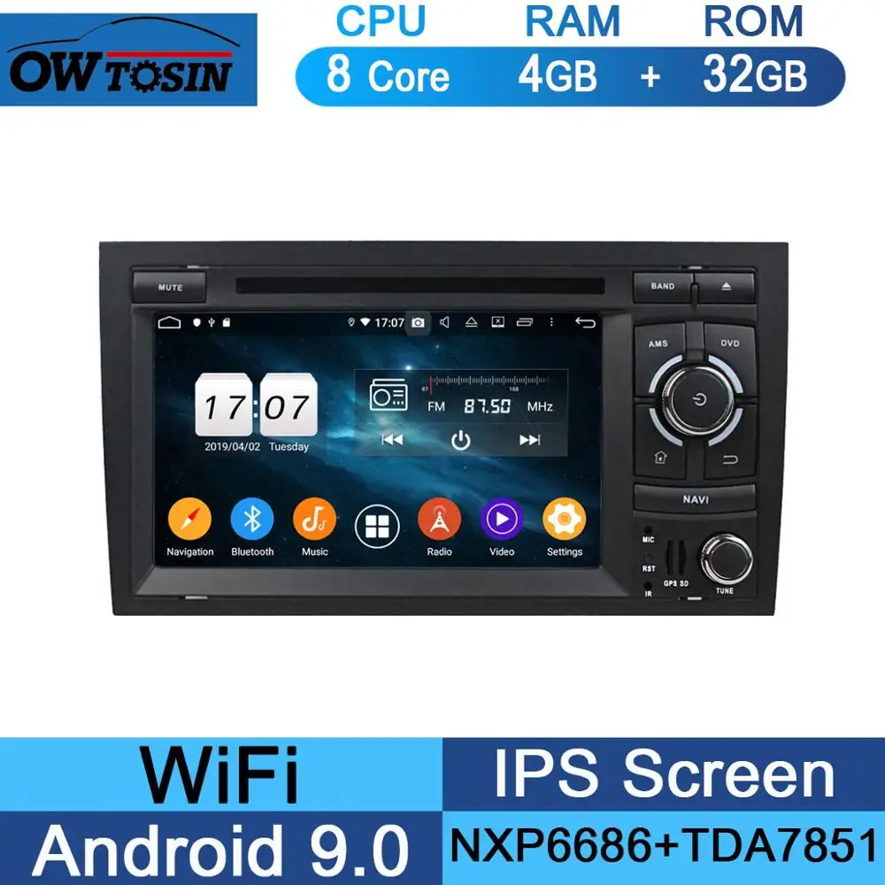 32G " ips 8 ядерный 4G+ 64G Android 9,0 автомобильный DVD радио мультимедиа gps Navi для Audi A4 B6 B7 S4 2002-2008 DSP CarPlay Parrot BT стерео - Цвет: 32G
