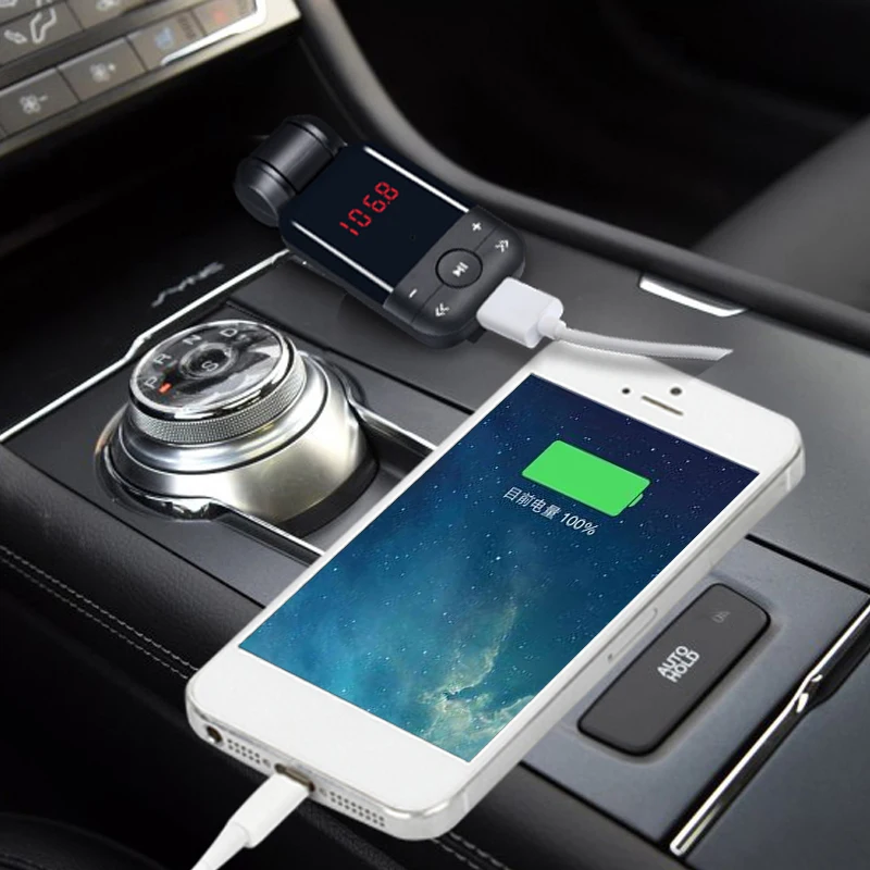 Автомобильный Bluetooth Fm передатчик зарядное устройство ЖК дисплей автомобильный