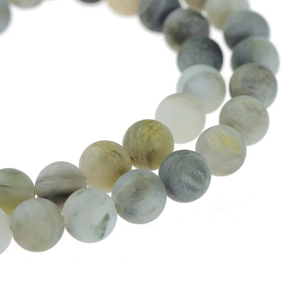 

4-12mm Natural Stone Beads Round Gorgeous Green Qaurtzs Matte Agata Loose Strand Beads For Diy Jewelry Making Necklace Bracelet