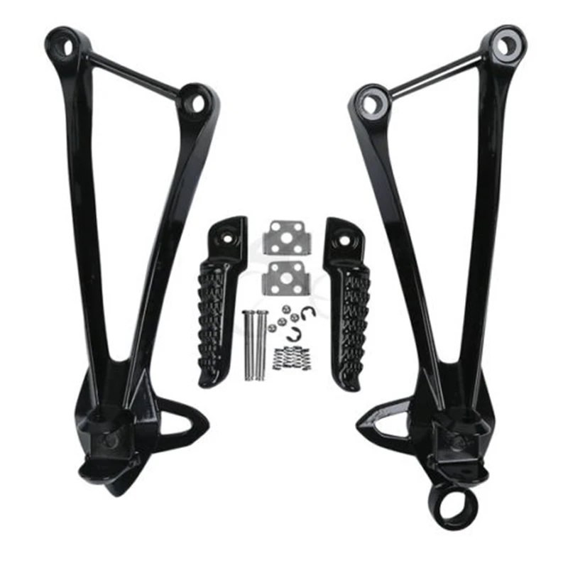 Черный Задняя подножка мотоцикла подножки кронштейн для Kawasaki Ninja ZX6R ZX10R 2009-2010 черный серебристый - Цвет: Черный