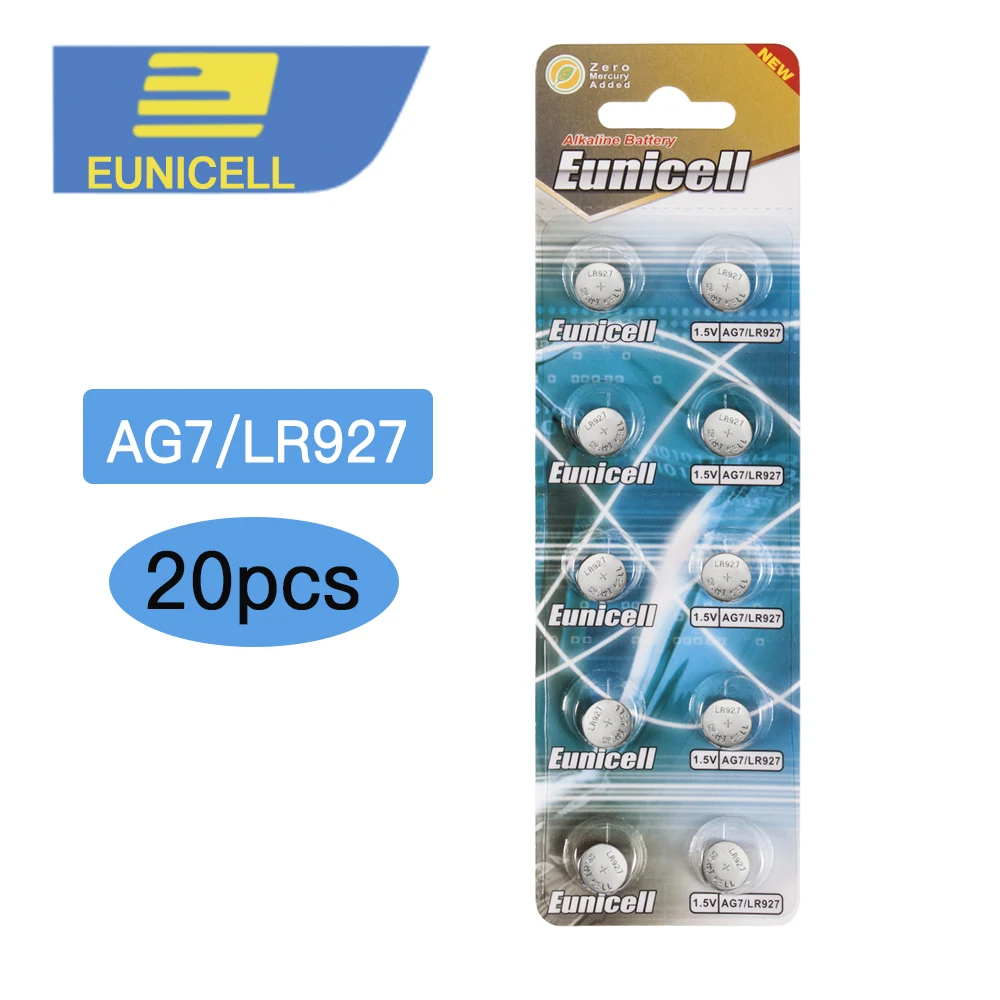 

20pcs AG7 LR927 LR57 SR927W 399 GR927 395A 1.55V Button Cell coin Battery batteries for Watch Toys Remotes
