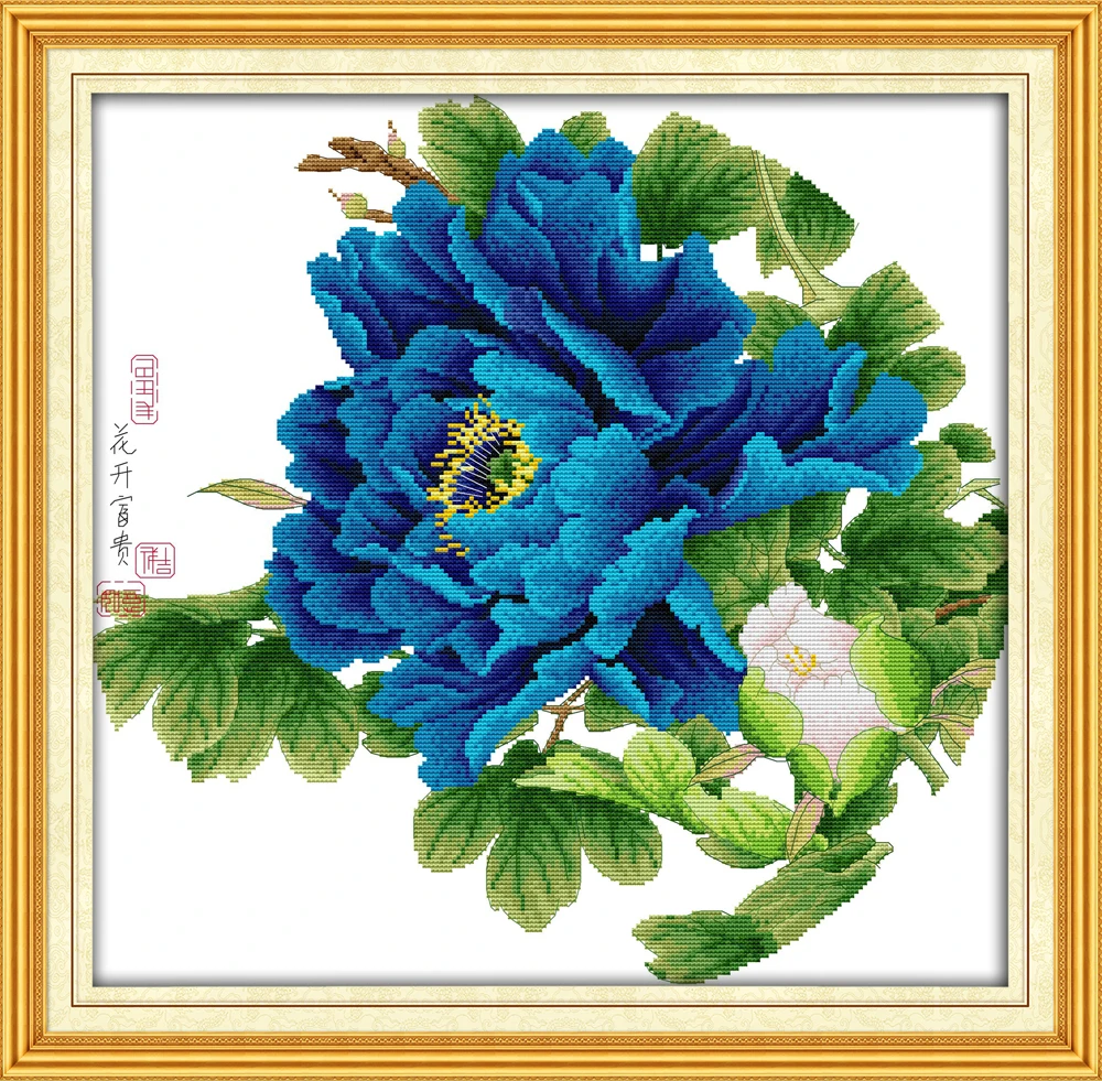 

Blossom flower bring rich and honored cross stitch set pattern DMC color 18ct 14ct 11ct embroidery kit DIY handmade needlework