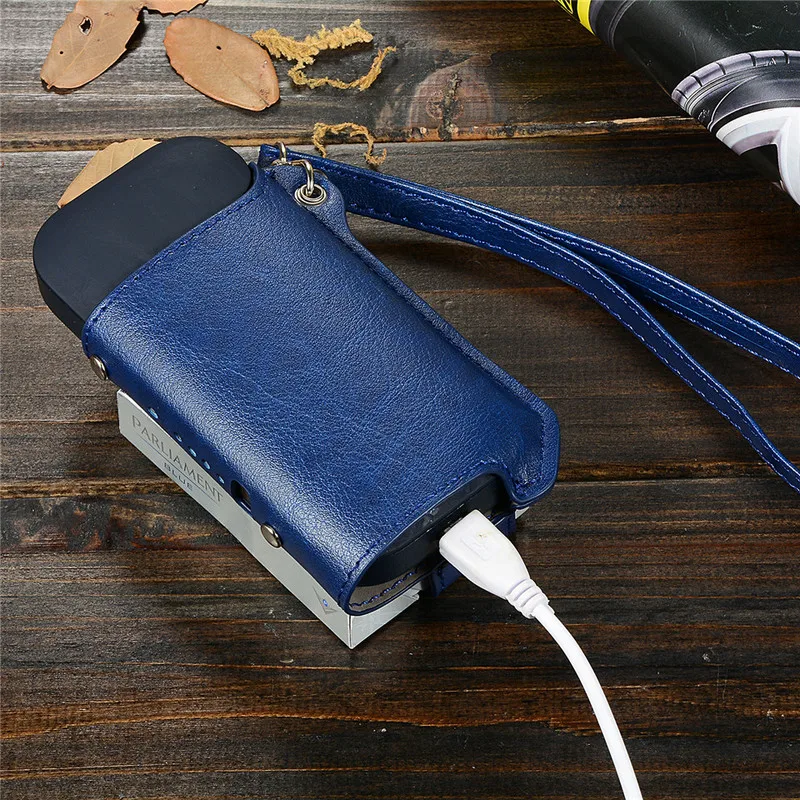 Fashion Luxury Leather Bag for IQOS 2.4 Case Plus E Cigarette Accessories Carrying Protective Cover + Lanyard |