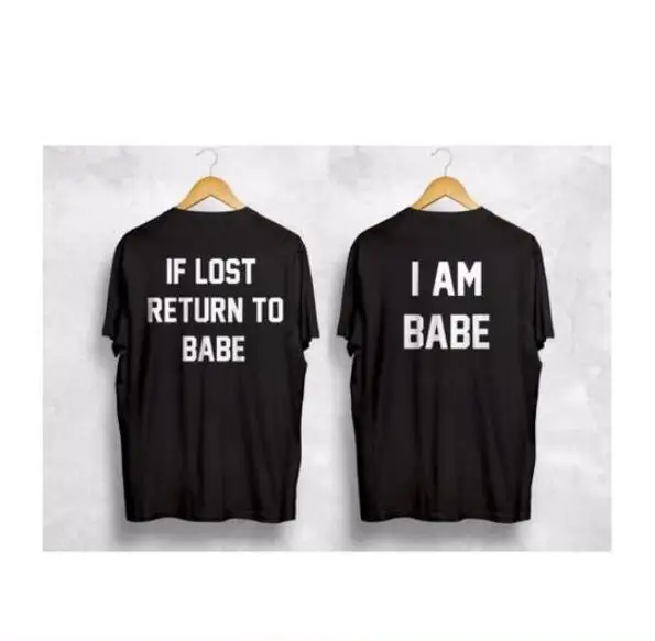 Футболка хлопковая с надписью If Lost Return To Baby I Am