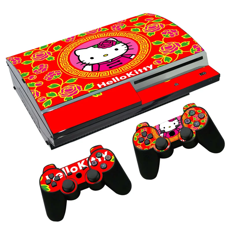 Hello kitty наклейка для PS3 Fat playstation 3 консоль и контроллеры для PS3 Skins Наклейка виниловая пленка