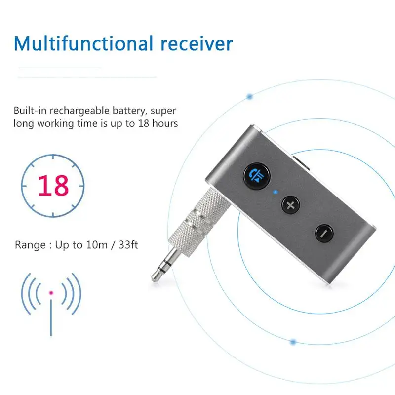 Onever беспроводной Bluetooth приемник Aux аудио приемник адаптер громкой связи автомобильный комплект 3,5 мм Aux Hands Free музыкальный приемник