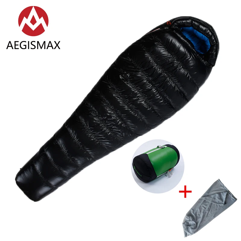 AEGISMAX D5 серия Открытый Кемпинг Сверхлегкий белый утиный пух Мумия взрослый нейлон зимний спальный мешок холодная погода спальный мешок