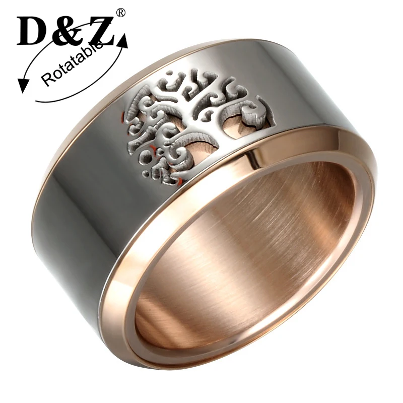 D & Z модное Золотое кольцо Древо жизни 316L титановые кольца из нержавеющей стали с