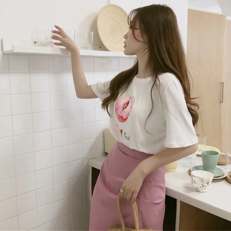 Универсальная футболка с принтом авокадо Женская хлопковая эластичная Базовая