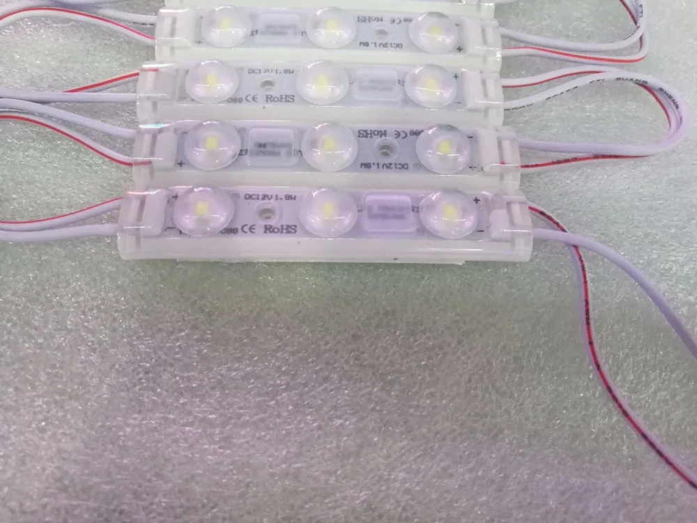 Светодиодный Инжекционный модуль с линзой 1 8 Вт smd2835 3LED s160 угол 12 В постоянного
