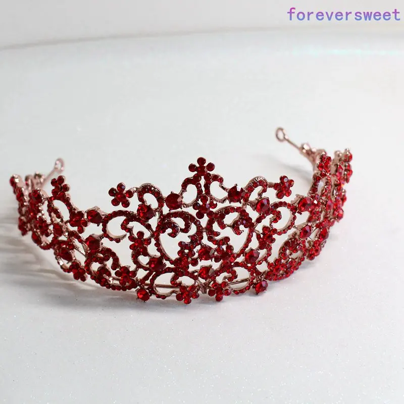

special red crystal bridal tiara hair jewelry for brides tiara and crowns