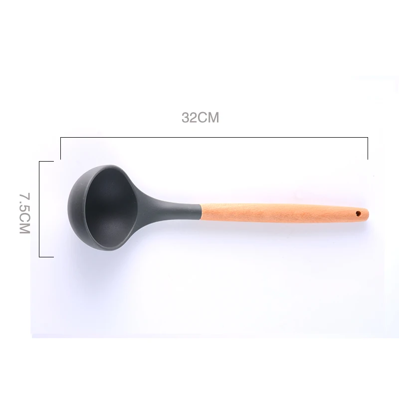 Silicone spoon8 9 высококачественных кухонных инструментов, деревянная ручка, силикон, термостойкий набор, Премиум специальная кухонная посуда, кухонные инструменты - Цвет: Silicone spoon8