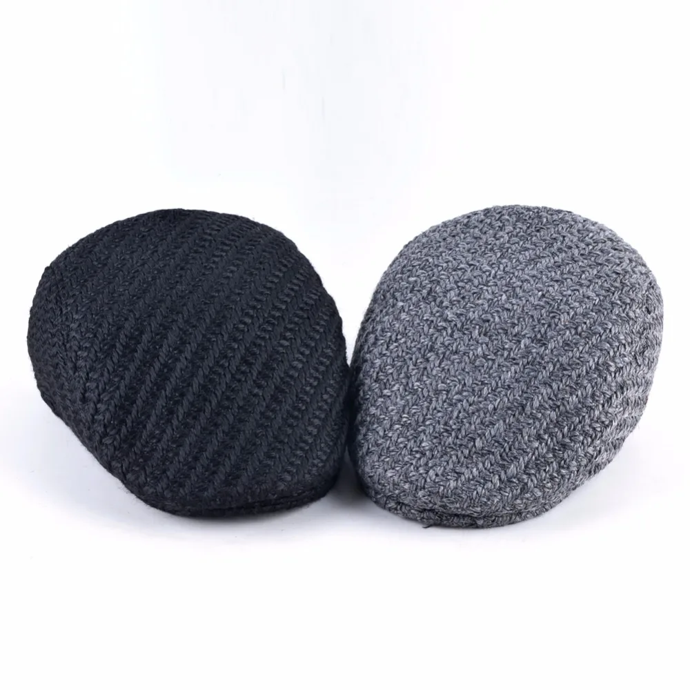 TQMSMY Осень Зима Ретро Регулируемый вязаный плоский берет козырек шапки женские