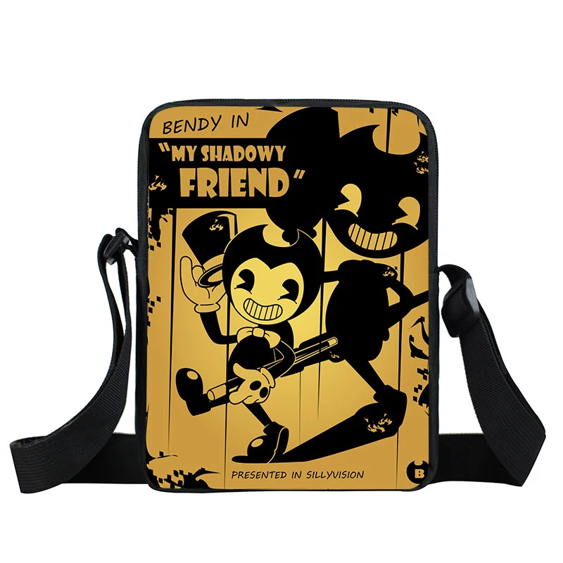 Сумка-мессенджер Bendy and The Ink Machine для мужчин и женщин, повседневные дорожные портативные сумки через плечо для детей ясельного возраста, ранец, игрушечные закуски, сумки - Цвет: xkb bendy11