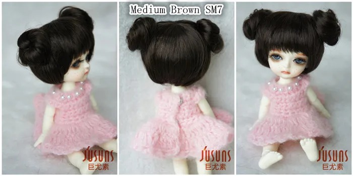 JD301 1/8 1/6 милый синтетический мохер BJD кукольный парик модный двойной круг концентрический хвост Размер 5-6 дюймов 6-7 дюймов аксессуары для кукол