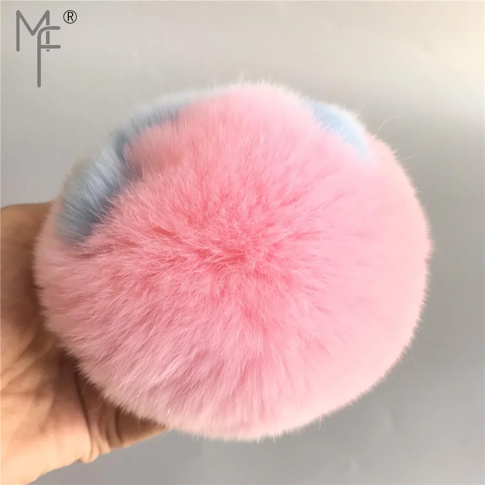 Magicfur ABcharm Начальная буква A Z Настоящий мех кролика розовый W Комплект синего цвета
