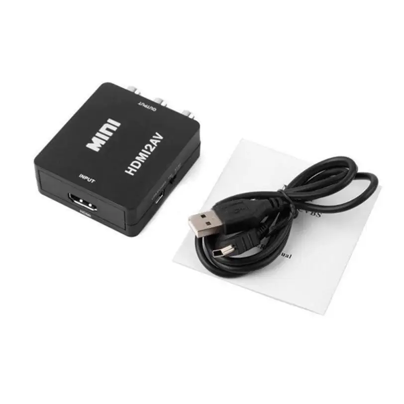 Новый разъем питания AV к HDMI HD видео 1080P Аудио конвертер коробка адаптер США для ПК