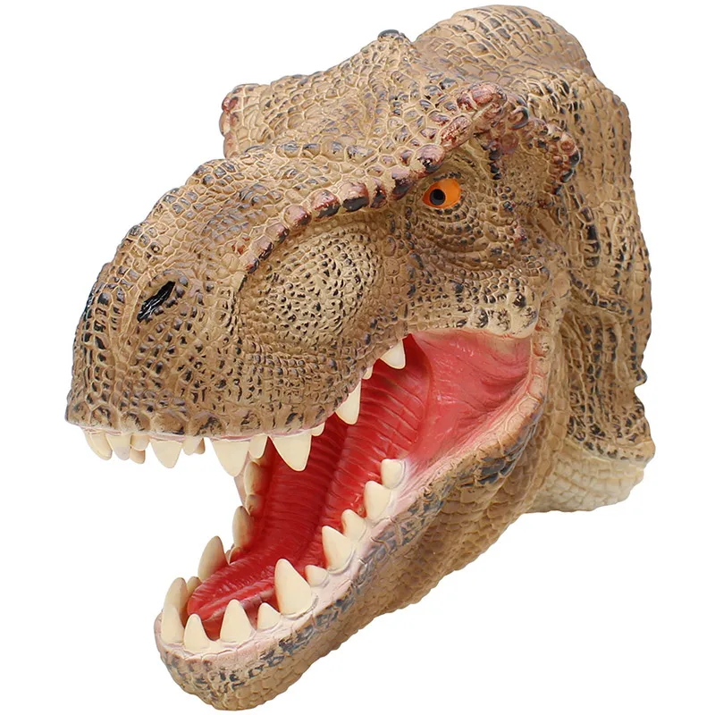 Tyrannosaurus Динозавр ручная кукла для рассказов тираннозавр голова рука кукла мягкая Нетоксичная фигурка игрушка для детей Реалистичная динозаврская модель подарок - Цвет: Tyrannosaurus