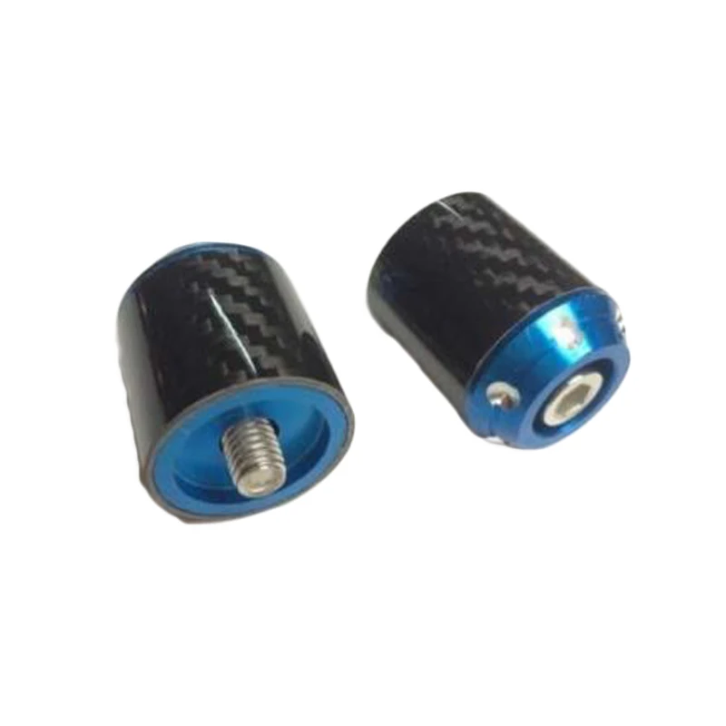 Мотоцикл синий карбоновый цвет бар концы рукоятка Руль конец крышки для Kawasaki ZX6R