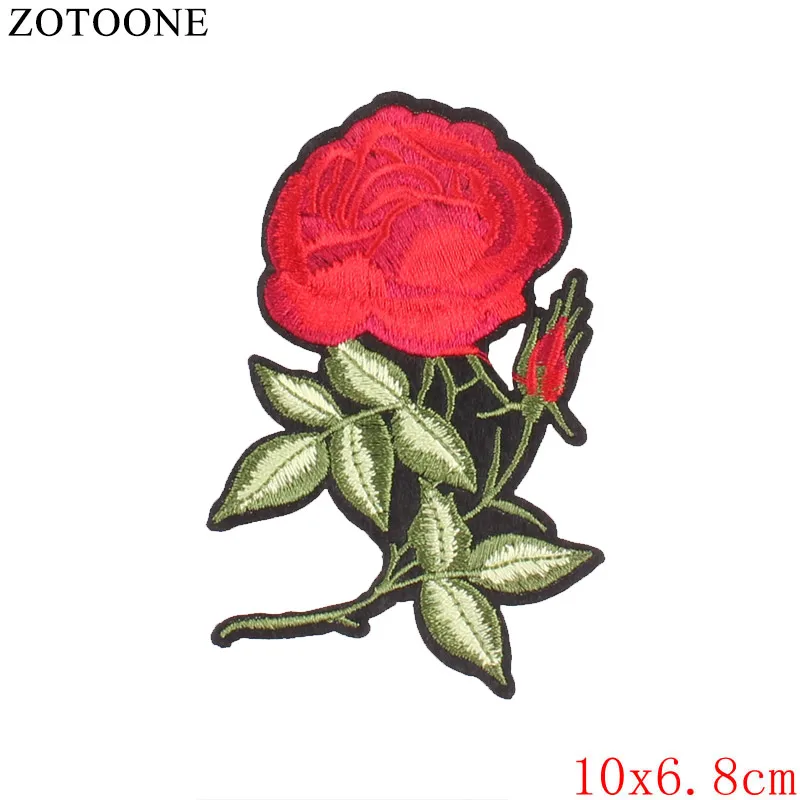 ZOTOONE патч для одежды 1 шт. большой красный цветок розы вышитый патч DIY Железо На пришить ткань ремонт одежды для свадьбы патч