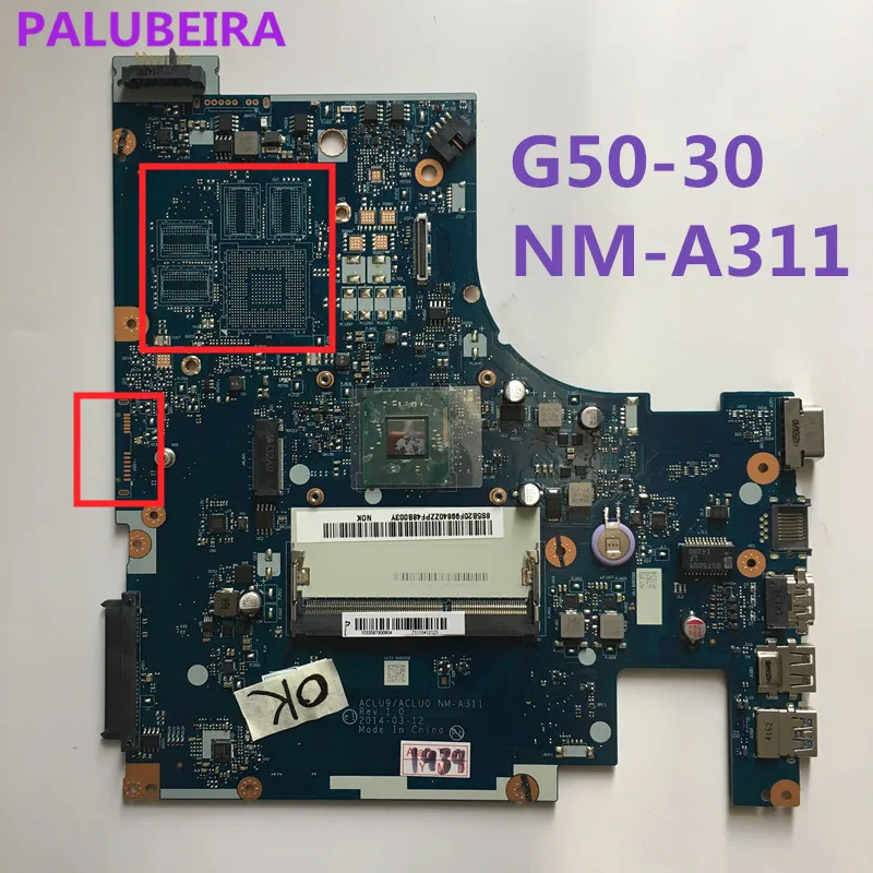 PALUBEIRA ACLU9/ACLU0 NM A311 для Lenovo G50 30 Материнская плата ноутбука DDR3 с процессор 100%