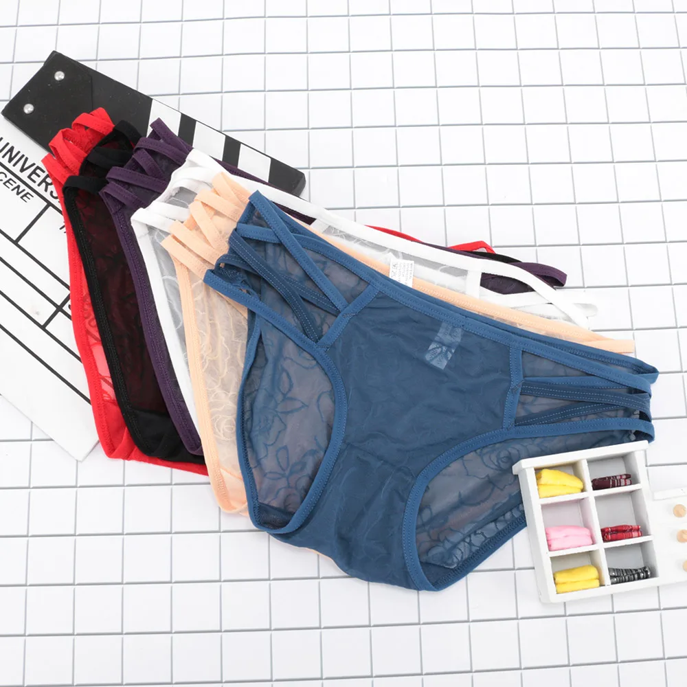 Сексуальное Бандажное стринги женское нижнее белье с цветами кружевные банты