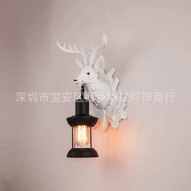 Американские ретро-светильники в виде головы оленя для гостиной китайский