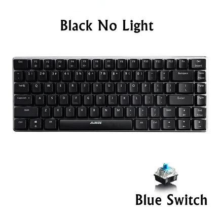 OPTION 2 Ajazz AK33 82 клавишная панель из сплава USB Проводная Подсветка Механическая игровая клавиатура синяя/черная ось со съемным кабелем - Цвет: OPTION 2