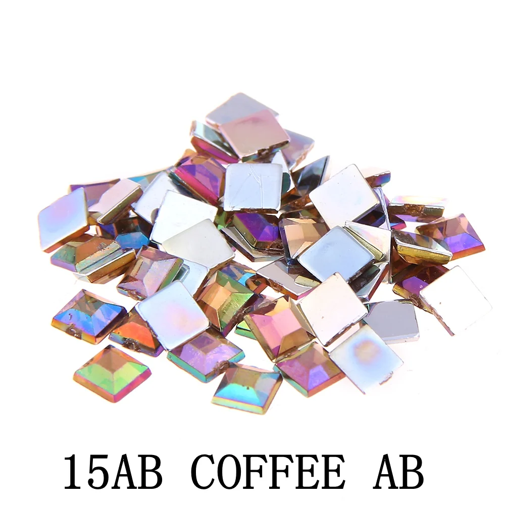 15ab coffee ab Стразы для ногтей с плоской задней стороной 2 мм 4 мм 6 мм смешанные размеры 4 г около 180 шт для рукоделия Скрапбукинг Сделай Сам одежда для украшения ногтей - Цвет: 15ab coffee ab