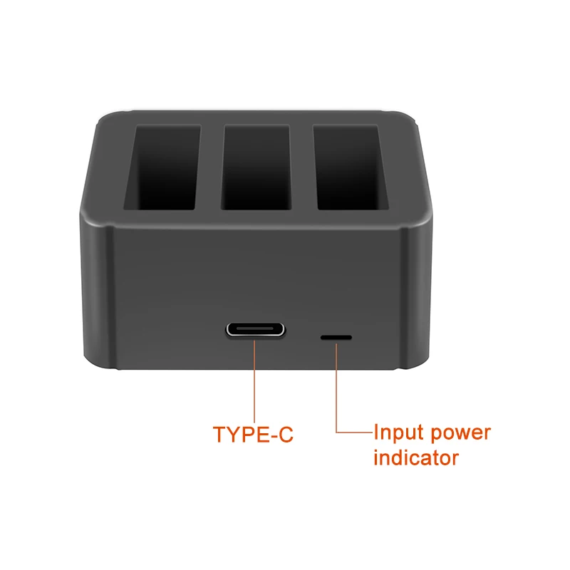 3 in 1 OSMO ACTION Battery Charger Hub TYPE-C Input 4.35V Lithium Charging Kit for DJI Accessories | Электроника