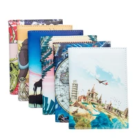 new world map travel scenery unisex passport cover with traveling built in rfid blocking protect personal information women men