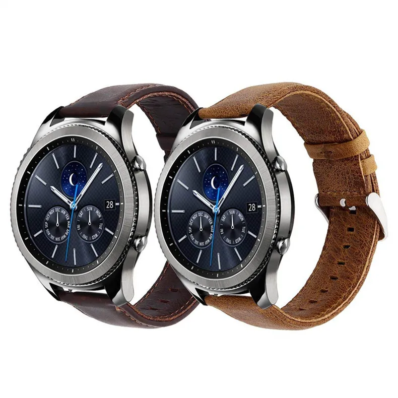 Кожаный ремешок для samsung Galaxy watch 46 мм gear S3 Frontier/Classic S 3 22 мм ремешок для часов correa браслет ремень amazfit