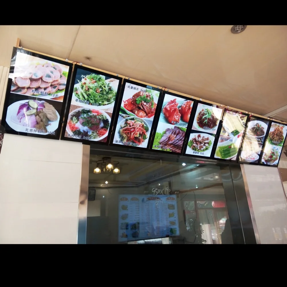8 шт. панели для меню с подсветкой ресторанов быстрого питания Mangetic Lightbox A3 | Лампы