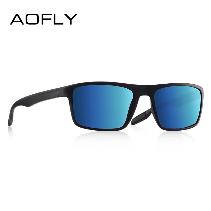 C6Matte Blue mirror AOFLY, дизайнерские, ультралегкие, TR90, поляризационные солнцезащитные очки, мужские, водительские, оттенки, мужские, Ретро стиль, солнцезащитные очки для мужчин, Spuare, очки Gafas De Sol - Цвет линз: C6Matte Blue mirror