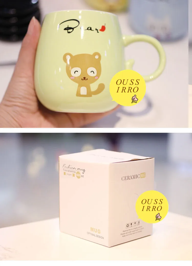 Oussirro Creativas керамическая кружка с крышкой с ложка для молока хлебная кружка кофейная кружка, кружка для чая пары свадебные любовники хорошие подарки