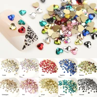 30pcs flat back colorful mini heart nail rhinestones for nails art decorations crystal glass stone manicure 3d shiny strass gem