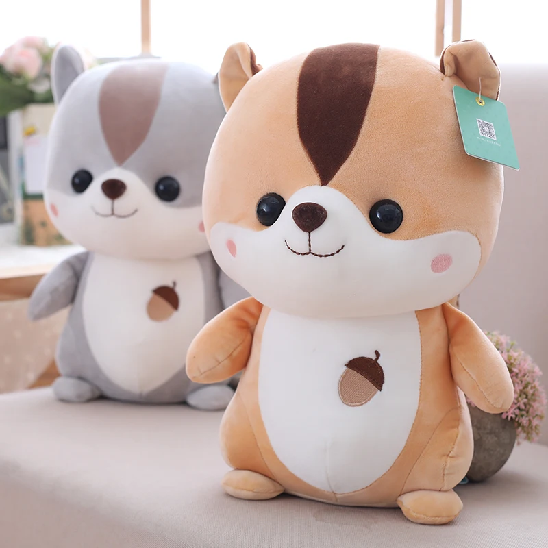 

candice guo! super cute plush toy cartoon nut squirrel couple toy soft stuffed doll kids girls birthday Christmas gift 1pc