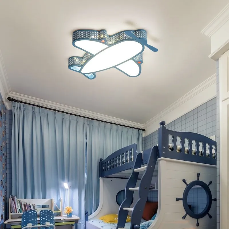 Lámpara de techo de avión de dibujos animados luz de techo para niños, habitación de niños y bebés, lámpara de techo para habitación de niños