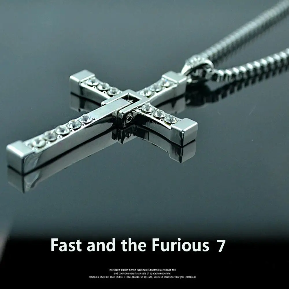 

2017 Jewelry Collares Chock Fast And Furious 6 7 Hard Gas Actor Dominic Toretto /cross Necklace Pendant,gift For Your Boyfriend