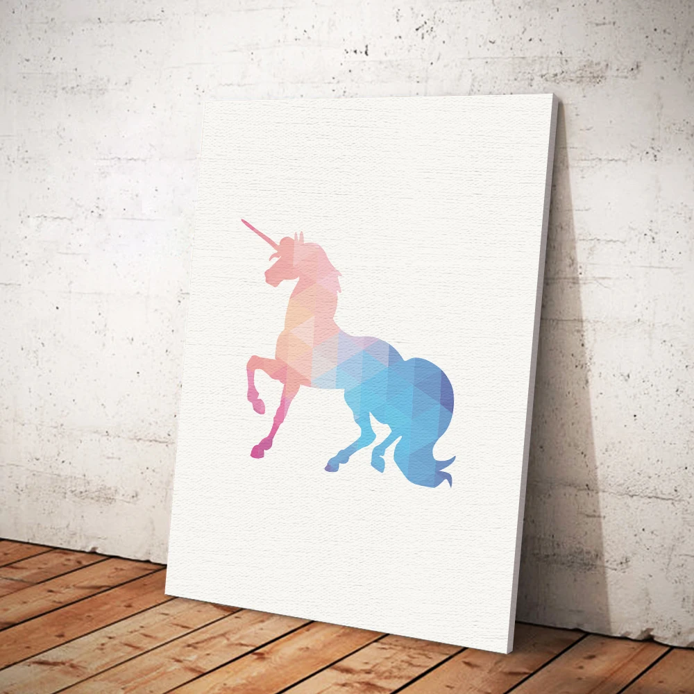 Hot Nordic Cute Animals Unicorn Canvas Painting Modern Wall Art Poster Print Picture For Kid Bedroom Living Room Home Decor | Дом и сад