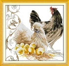 Набор для вышивки крестиком Joy Sunday с изображением семьи Цыпленок, печать на холсте 14ct 11ct, вышивка ручной работы