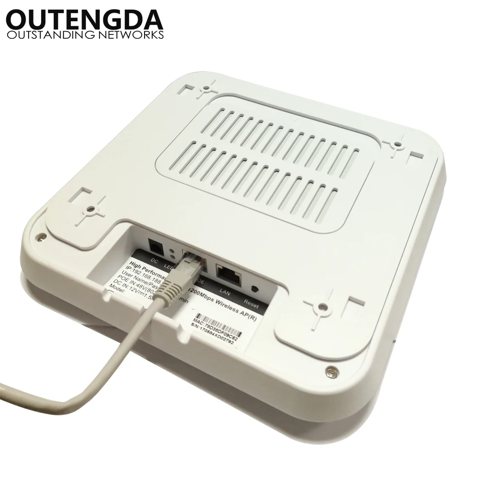 1200Mbps 802.11ac High Power 2.4G&5.8G Ceiling Wireless Access Point WiFi Extender Active PoE Ceiling-mounted Wireless AP Router