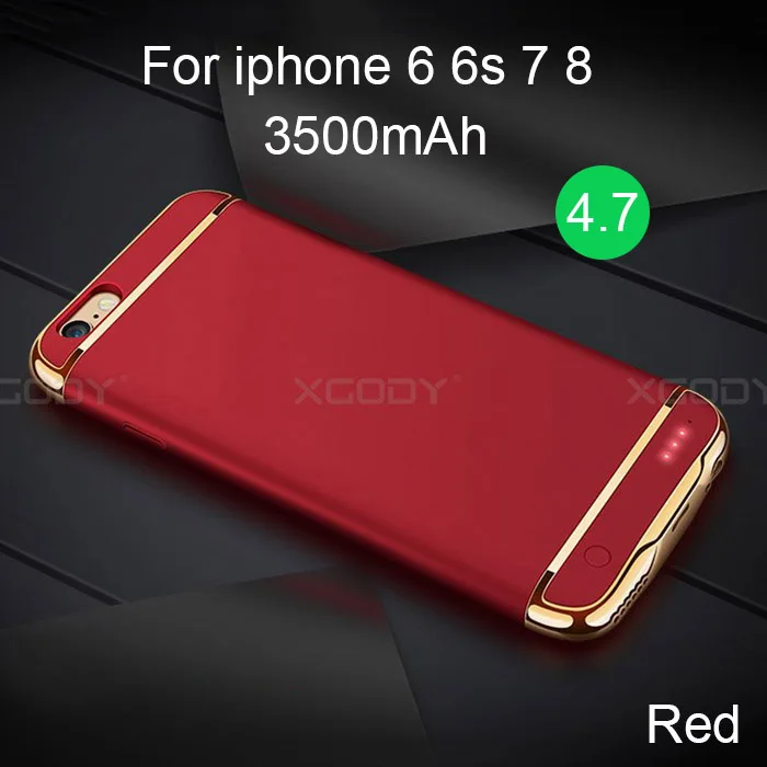 3500 mAh For 4.7 XGODY, чехол для зарядки аккумулятора для iphone 6, 6 S, 7, 8/Plus, 4000 мАч, внешний аккумулятор, чехол для iphone 4,7, 5,5 - Цвет: 3500 mAh For 4.7