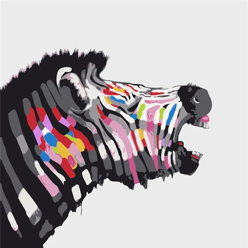

Colorful Zebra Oil Painting By Numbers DIY Abstract Animal Digital Picture Coloring By Numbers On Canvas Unique Gift Home Decor