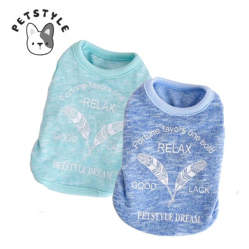 PETSTYLE хлопка в полоску с принтом собаки жилет Мультфильм весна Собака футболки